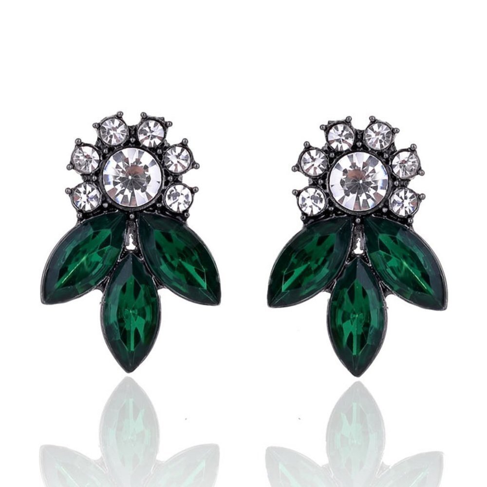Green Stud Earrings
